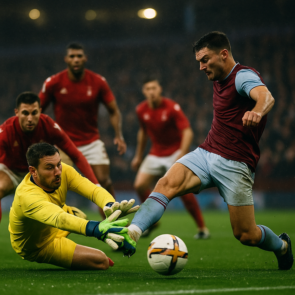 Aston Villa press Nottingham Forest at Villa Park, 1-1 Premier League draw